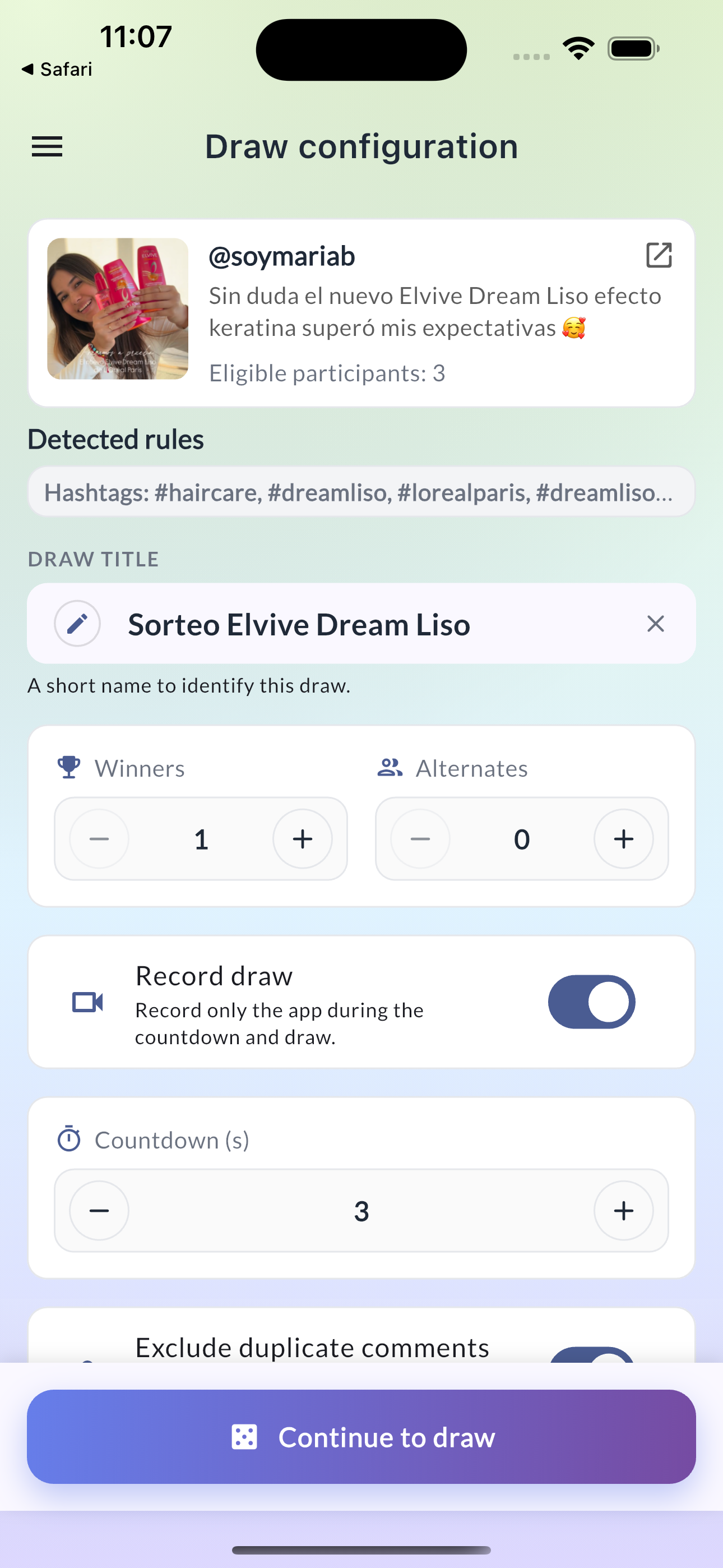 RaffleCat Instagram Draw