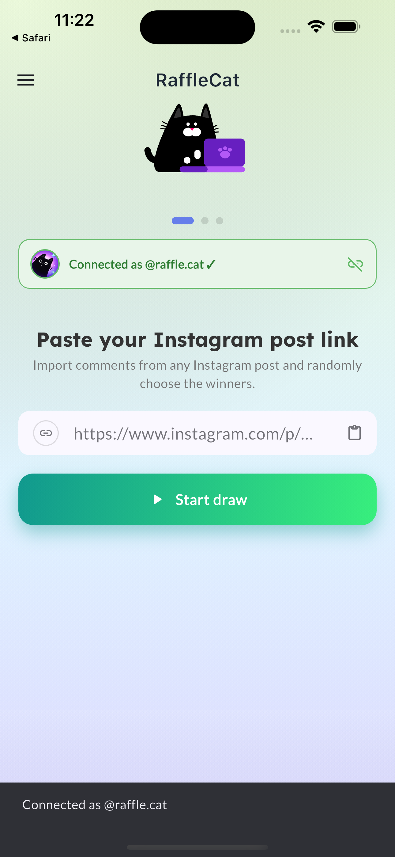 Step 1 - Paste link